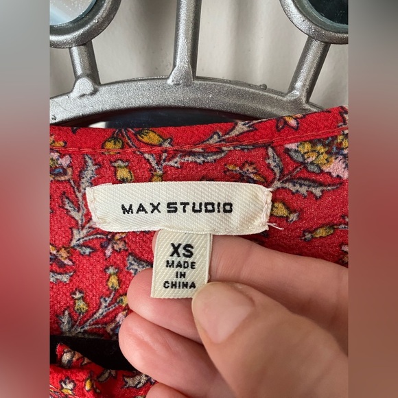 Max Studio Womens Short Sleeve Smocked Waist Floral Jumpsuit - Picture 6 of 7